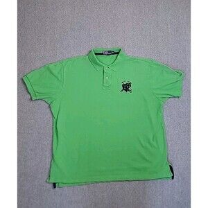 Polo Ralph Lauren Mens 2XL Polo Shirt Green‎ Crest Overlap Cross Preppy Eclectic